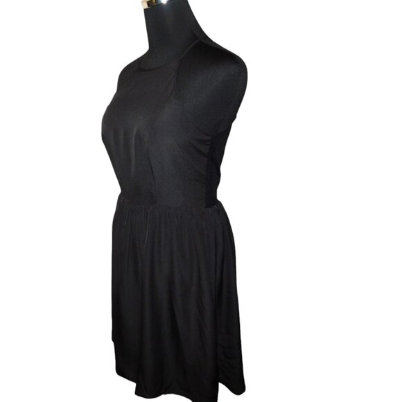 BCBGeneration Little Black Dress With Lace Halter Design W/ Spaghetti Straps - Picture 6 of 10